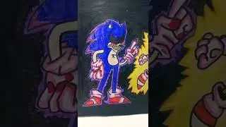 Mis dibujos de sonic.exe,fleetway supersonic fnf mejorados song:triple trouble
