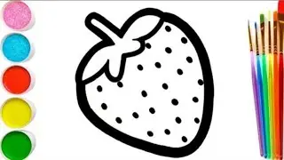 draw a picture of a strawberry for kids | Нарисуй клубник | Bolalar uchun qulpnoy rasmini chizamiz