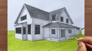 How to Draw a House in 2 Point Perspective