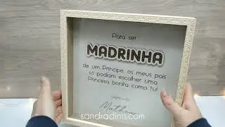Quadro convite Madrinha - Batizado