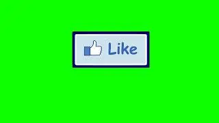 Animated Like Buttons Green Screen
