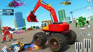 Monster Crane robot Car – Excavator robot game Go Jins - Robot Games and Shooting Games Gameplay