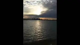 dronik td   самый красивый вид на закат в Бостоне и самолёты