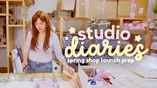 STUDIO VLOG pt.1 ✿ Prepping for the huge spring shop launch, new tumblers, mousemats & pins!