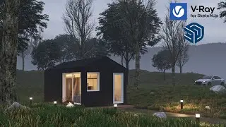 Cabin In Woods - SketchUp + Vray Workflow - Exterior Rendering