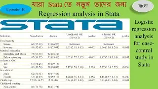 Logistic regression analysis for case-control study in Stata: Part-10