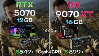 RTX 5070 VS RX 9070 XT - 1440p Test in 9 Games