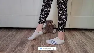 Trample teddy bear with my 2 weeks used smelly white Adidas ankle socks 