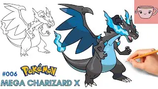 How To Draw Mega Charizard X | Pokemon 