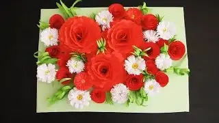 Wall Decoration Ideas   Beautiful Wall Hanging Making at Home   Paper Flower Wall Hanging