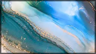 Abstract Painting - Blue and Teal Waves 🌊🏄‍♀️