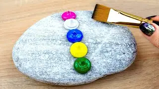 Easy Stone Painting Landscape on Rocks｜Satisfying Acrylic Painting