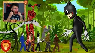 CARTOON CAT VS SIREN HEAD FREDDY LONG HORSE JASON IT PENNYWISE SLENDERMAN CREEPYPASTA | LEON PICARON