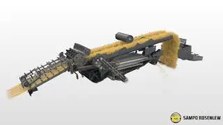 SAMPO ROSENLEW C10  and C12 Threshing mechanism animation
