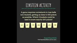 Which 3 buckets could be used to score exactly 100 points?