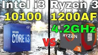 Intel i3 10100 vs Ryzen 3 1200AF OC Gaming Benchmarks - FPS Comparison