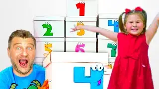 Дети с папой разучивают числа | Адам и Алиса учат считать до 10 | Educational Videos for Toddlers