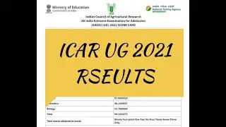 ICAR UG 2021 RESULTS | ICAR UG COUNSELLING 2021 | ICAR EXPECTED 2021 CUT OFF IN PERCENTILE
