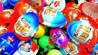 100 yammy kinder surprise eggs and toy opening a lot of kinderjoy