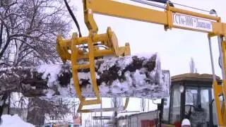 Тракторный манипулятор ГСТм-1000 Диапазон. Демонстрация рабочих органов в действии.