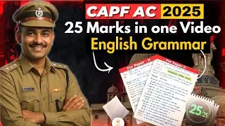 Capf AC 2025 Paper 2 Grammar One Shot Lecture | Complete Grammar in 6 hours