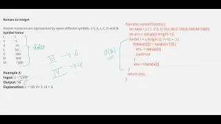 Interview Questions | Roman to Integer | JavaScript | NodeJS | leetcode