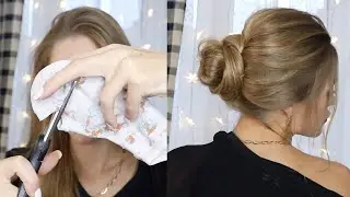 КРАСИВЫЙ И БЫСТРЫЙ ПУЧОК НА КАЖДЫЙ ДЕНЬ С ПОМОЩЬЮ ОБЫЧНОГО НОСКА | SOCK BUN HAIR TUTORIAL