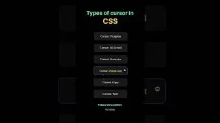 Learn CSS Cursors for different meaning 