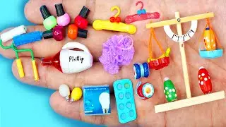 24 EASY REALISTIC DIY MINIATURE BARBIE IDEAS ~ Mini nails polish, cloth hanger, vacuum and more!