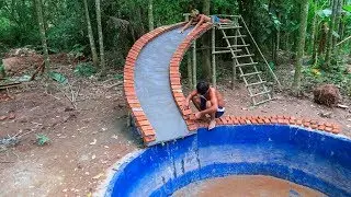 Build water slide swimming pool underground