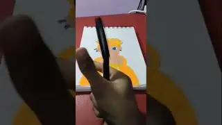 Drawing A Cartoon Character With Brush pens 💯🤑🥰#shorts