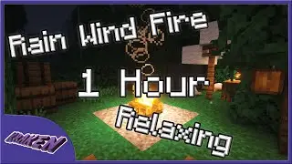 Relaxing Rain Wind Fire Jungle Camp 1 Hour