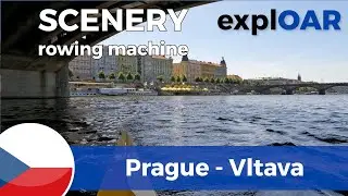 30 min rowing scenery - Prague - Czechia - ASMR rowing