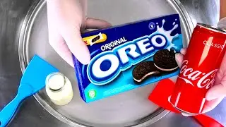 Coca-Cola & OREO Ice Cream Rolls | how to make Oreo & Cola to Ice Cream | most satisfying ASMR Food