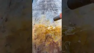 Fusing wax art with fire, then installed  💫   #encaustic #artwork #artstudio #customart #art