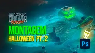Criando Manipulação HALLOWEEN no PHOTOSHOP PT 2 🎃🎃 - BENNY SPOOKY EDIT WAR CHALLENGE speedart.