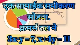 #एकसामाईक समीकरण सोडवा क्रमर्स रुल ने 3x-y =7, x+4y =11#for std.10#maths @maheshmultymorecreators