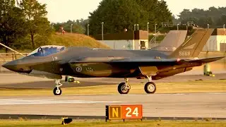 Norwegian Air Force F35 Taxiing at RAF Lakenheath Glorious Sunset