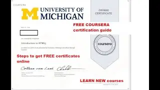 Free Coursera certifications Step by step guide| Get certified