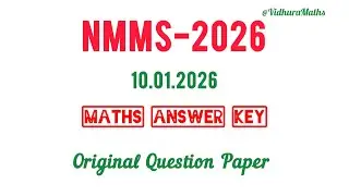 NMMS 2026 Question paper Class 8| NMMS MATHS ANSWERS 2026 @Vidhuramaths