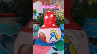 Şirinler su kabağı boyama 🎃 Şirinleri sevenler? 🙋‍♀️😊 #funny #shorts #short #boyama
