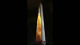 Light Show Projection On Washington Monument for the 50th Anniversary of the Apollo 11 Lunar Landing
