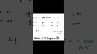 Basis of Subspace | Basis and dimension important question #linearalgebra #vectorspaces #viralmaths