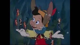 Pinocchio (1940) - Pinocchio Is Underwater Looking For His Father
