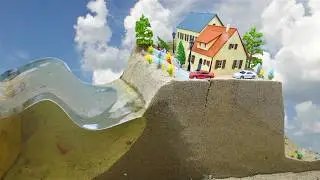 Town Model Disaster - Dam Breach Experiment - Flood Simulation vs Mini Model