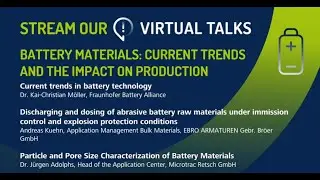 Virtual Talks | Battery materials: current trends and the impact on production