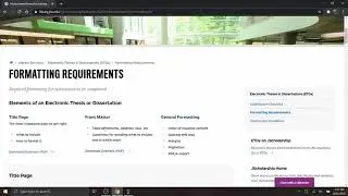 ETD Tutorial 2  Formatting Your Document