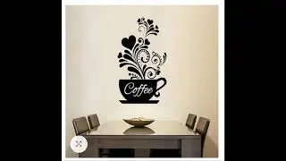Coffee Cup 3D Wall Sticker For Cafe Decoration