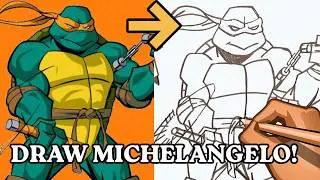 How to Draw Michelangelo from the Teenage Mutant Ninja Turtles Franchise