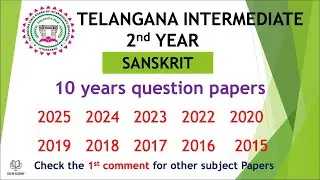 TS Inter 2nd Year Sanskrit 2025 - 2015 10 years previous Question Papers Telangana Papers TG inter